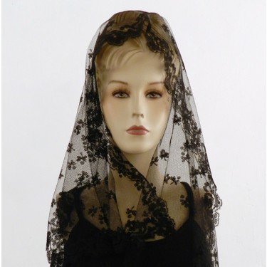 Mantilla de encaje antiguo de Blonda 112 x 60 cm #A1104